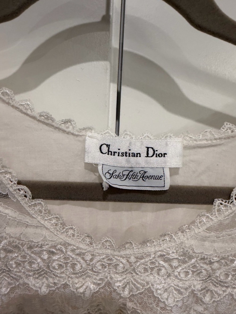 Christian Dior Vintage Peach Pink Nightgown W Ivory Lace Oversized OS Fit in EUC - Picture 6 of 13